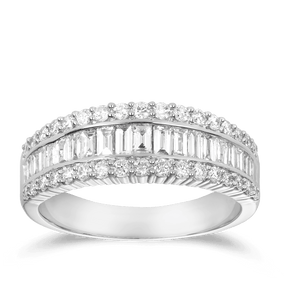 1ct TW Diamond Baguette Ring in 18ct White Gold - Wallace Bishop