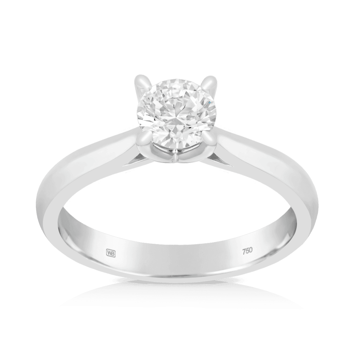 1.00ct Diamond Solitaire Engagement Ring in 18ct White Gold
