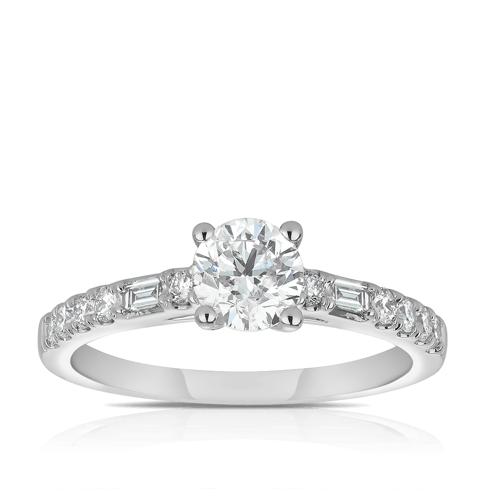 1.00ct TW Diamond Solitaire Engagement Ring in 18ct White Gold