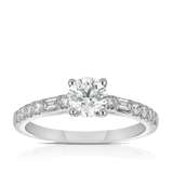 1.00ct TW Diamond Solitaire Engagement Ring in 18ct White Gold