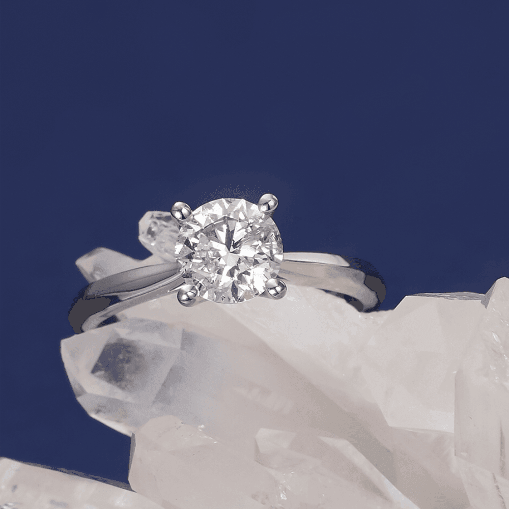 1.00ct Diamond Solitaire Engagement Ring in 18ct White Gold