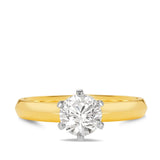 1ct Diamond Solitaire Engagement Ring in 18ct Yellow & White Gold