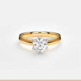 1ct Diamond Solitaire Engagement Ring in 18ct Yellow & White Gold