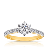 1.00ct TW Diamond Solitaire Engagement Ring in 18ct Yellow & White Gold