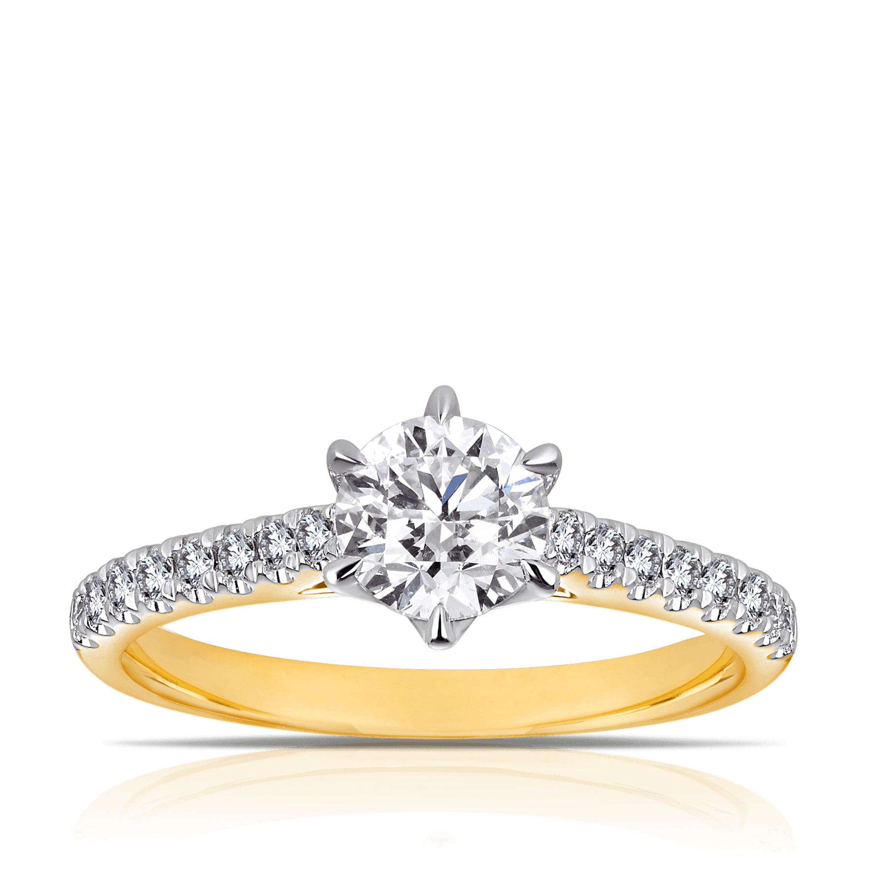 1ct TW Diamond Solitaire Engagement Ring in 18ct Yellow & White Gold - Wallace Bishop