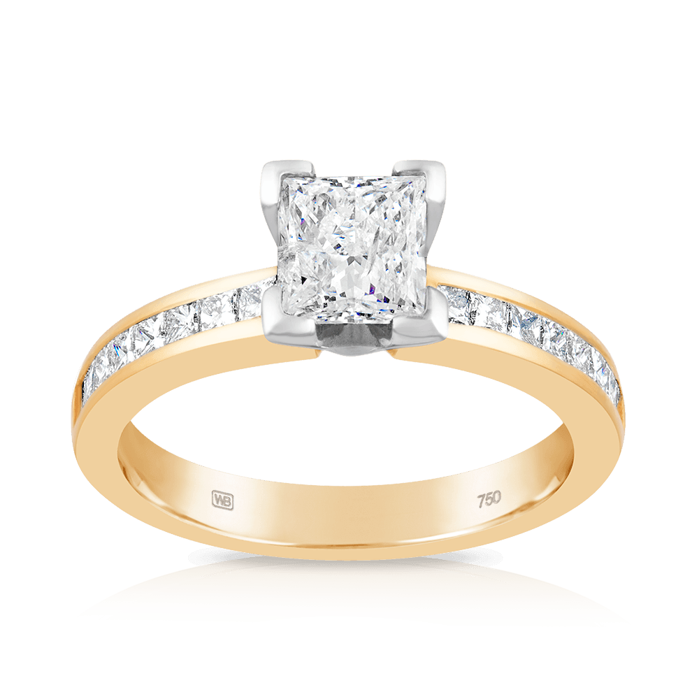 1ct TW Diamond Solitaire Engagement Ring in 18ct Yellow & White Gold - Wallace Bishop