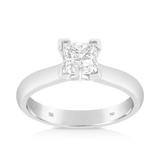 1ct TW Diamond Solitaire Square Engagement Ring in 18ct White Gold - Wallace Bishop