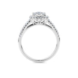 1.00ct TW Diamond Cluster Square Halo Engagement Ring in 9ct White Gold