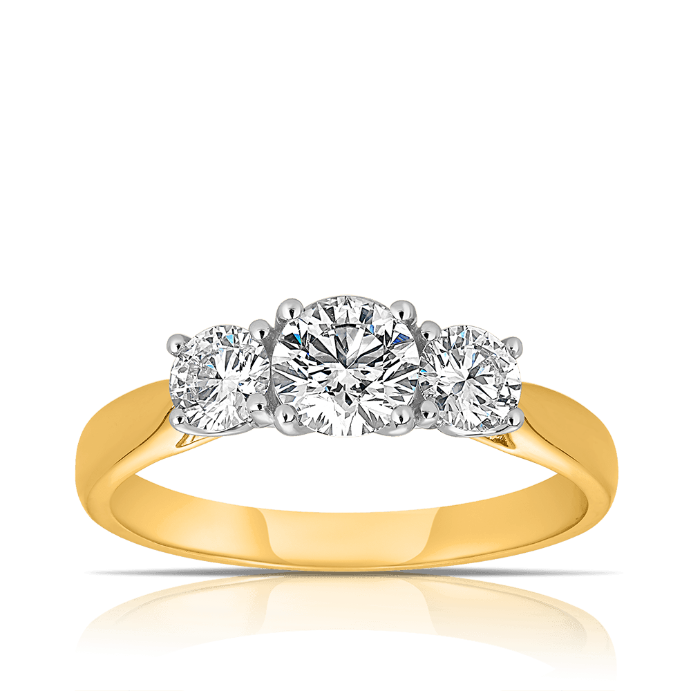 18ct Yellow Gold Diamond Ring 1.00ct TDW - Free Delivery and 5