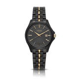 Loyal Enigma Women's Black & Gold Plated Quartz Watch