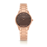 Loyal Women's Enigma Rose PVD Quartz Dress Watch Brown Dial