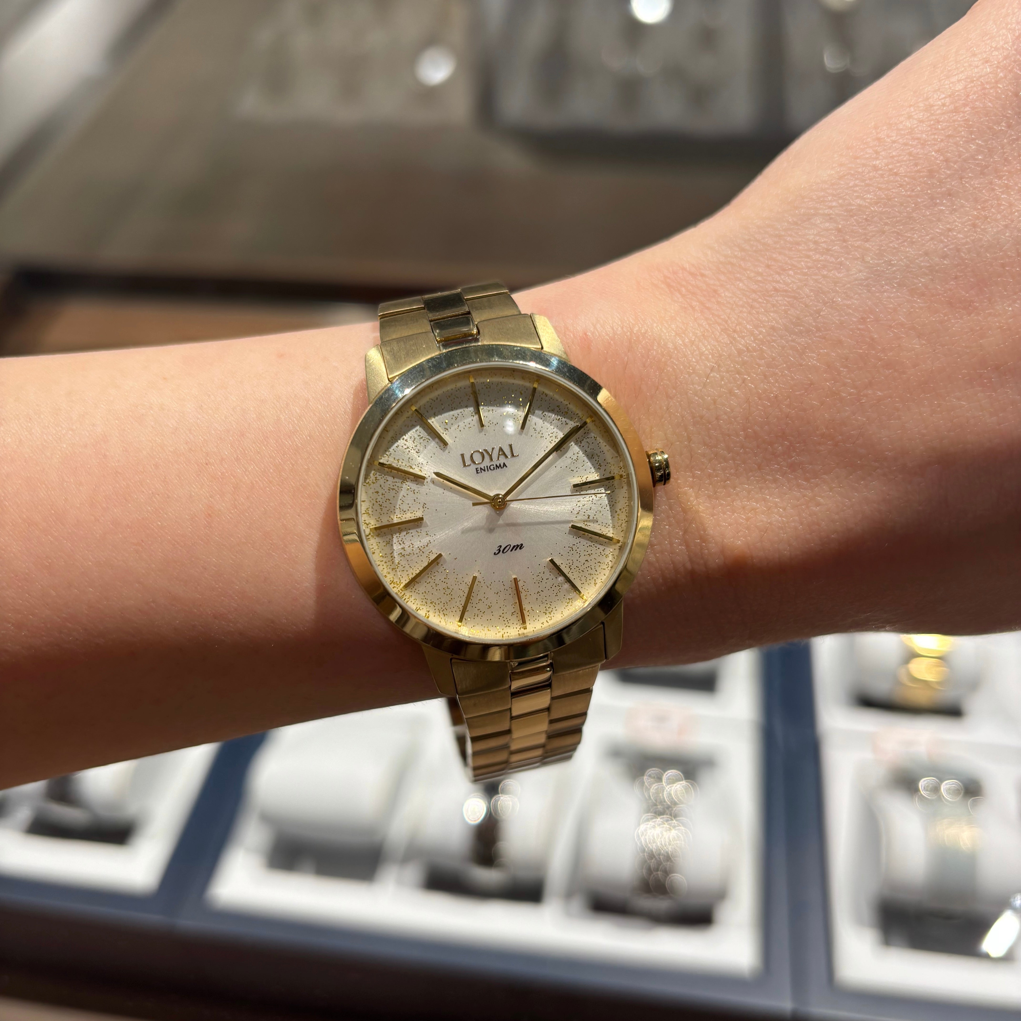 Loyal Women's Enigma Gold PVD Quartz Dress Watch Silver Dial