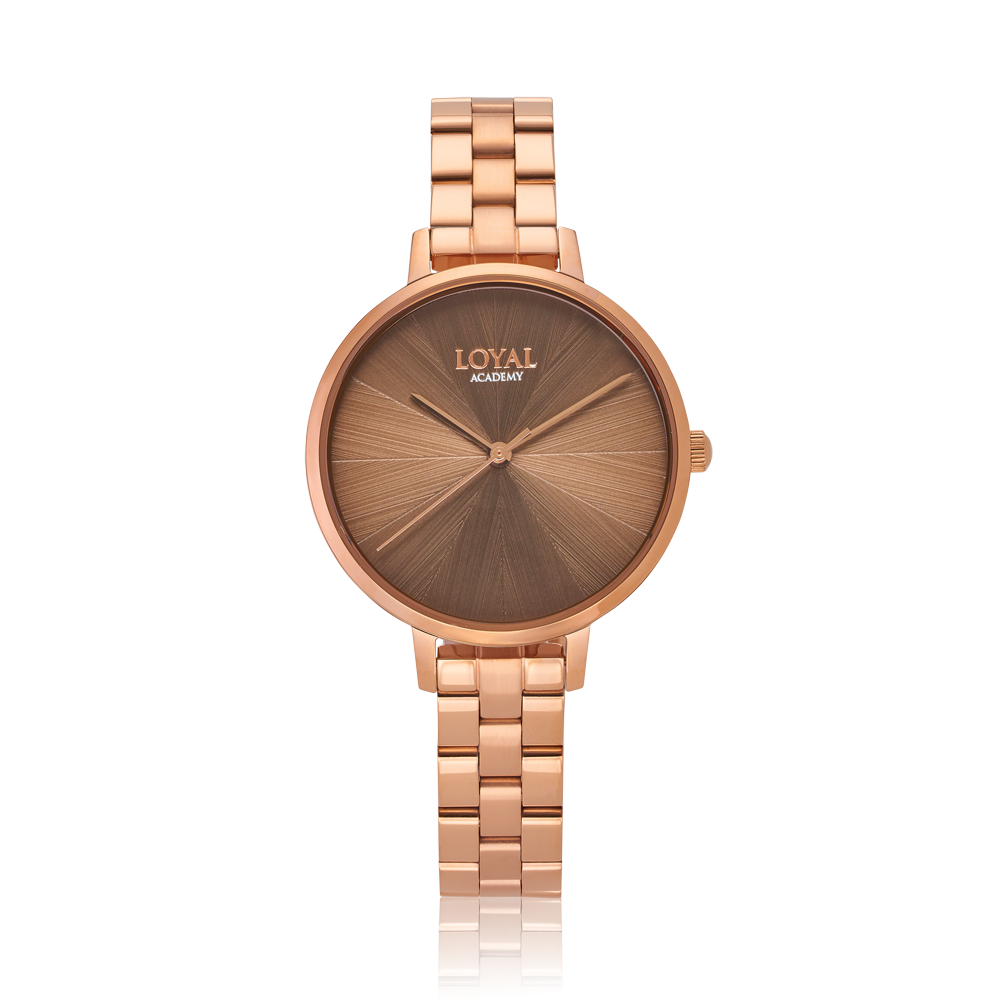 Loyal Women's Academy Rose PVD Quartz Dress Watch Brown Dial