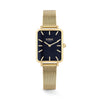 The Loyal Academy Gold Watch features a genuine Black Onyx stone dial, framed by a Gold PVD case, reference 05A77FB01. This 24.50mm quartz watch pairs a mesh bracelet with a mineral glass lens and 30m water resistance.