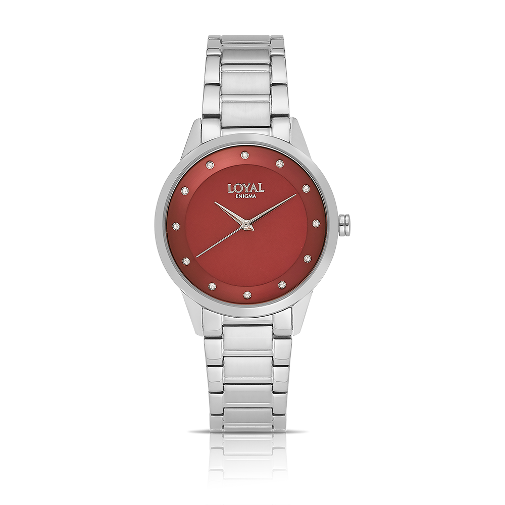 Loyal Women's Enigma Stainless Steel Quartz Sport Watch Red Dial