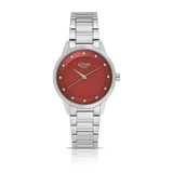 Loyal Women's Enigma Stainless Steel Quartz Sport Watch Red Dial