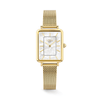 The Loyal Academy Gold PVD Women's Watch features a genuine Mother of Pearl dial framed by a Gold PVD case, reference 05A77FB01. This 24.50mm quartz watch pairs a fine mesh bracelet with a mineral glass lens for everyday wear.