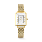 The Loyal Academy Gold PVD Women's Watch features a genuine Mother of Pearl dial framed by a Gold PVD case, reference 05A77FB01. This 24.50mm quartz watch pairs a fine mesh bracelet with a mineral glass lens for everyday wear.