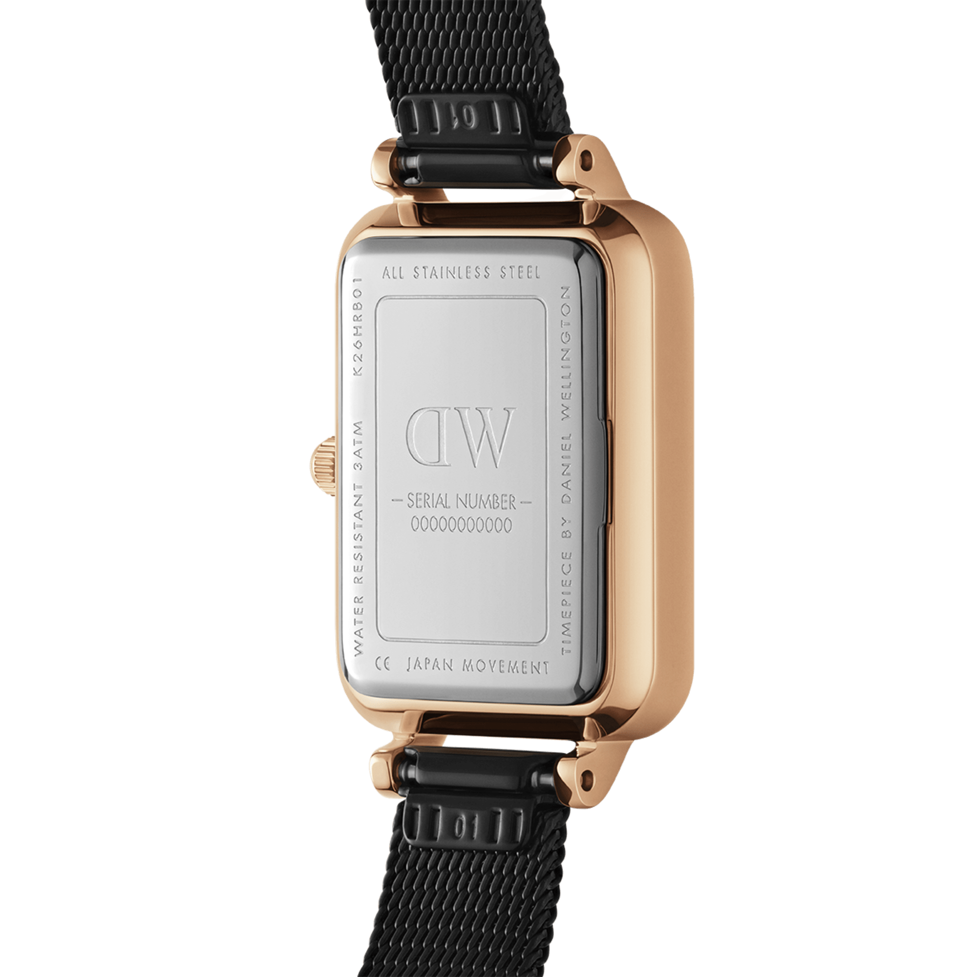 Daniel Wellington Quadro 29X36.5 Pressed Ashfield Rose Gold & Black Watch