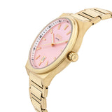 Three-quarter angle view of the Loyal Maritima Gold Watch, reference 05D47MBA1, showing the case profile and bracelet construction. The 40mm case sits comfortably on the wrist, suited to both everyday and active wear.