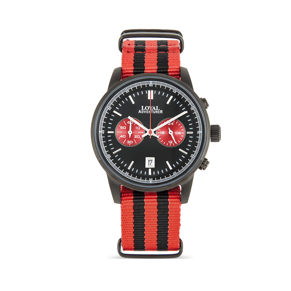 Loyal Adventurer Men's Black Plated Quartz Chronograph Watch
