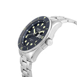 Three-quarter angle view of the Loyal Conqueror Steel Watch, reference 05C93GB01, showing the black ceramic bezel and bracelet construction. The 44mm case makes a substantial, confident statement from this angle, suited to serious daily wear.