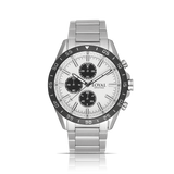 Loyal Men's Adventurer Stainless Steel Quartz Chronograph Sport Watch Silver Dial