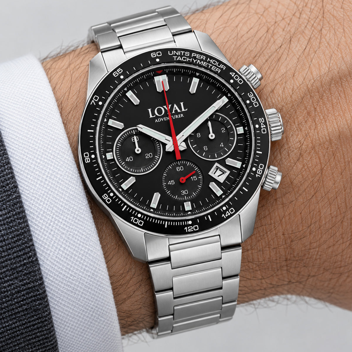 Loyal Adventurer Quartz Chronograph Men's 43mm Watch 05D48GBA1B - on wrist