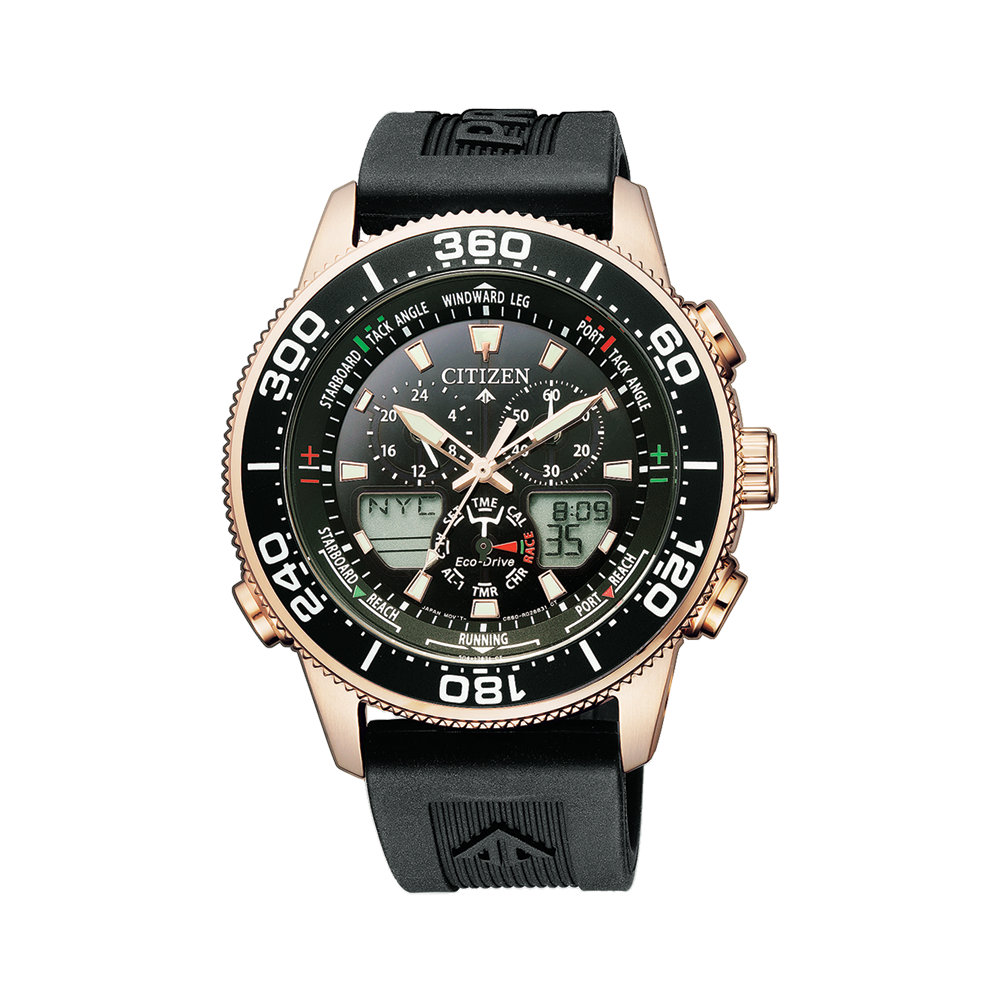 Citizen Men's Promaster Rose PVD Analogue Digital Diver Watch Black Dial JR4063-12E