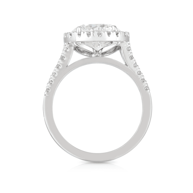 3.05ct TW Diamond Halo Engagement Ring in 18ct White Gold