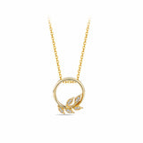 Helia Diamond Leaf Necklace in 9ct Recycled Gold with 14ct Recycled Gold Chain