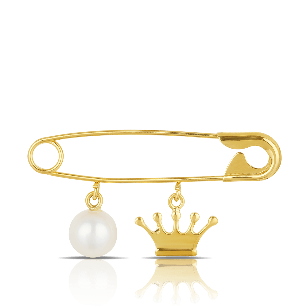 9ct Yellow Gold and Pearl Brooch