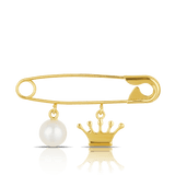 9ct Yellow Gold and Pearl Brooch