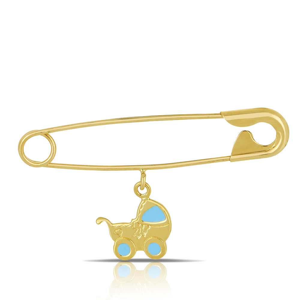 Enamel Baby Brooch in 9ct Yellow Gold