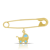 9ct Yellow Gold Enamel Baby Brooch