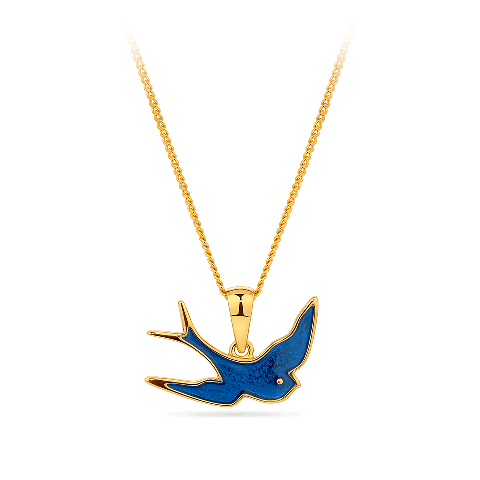 Bluebird of Happiness Pendant in 9ct Yellow Gold