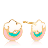 Children's Rainbow Enamel Stud Earrings in 9ct Yellow Gold