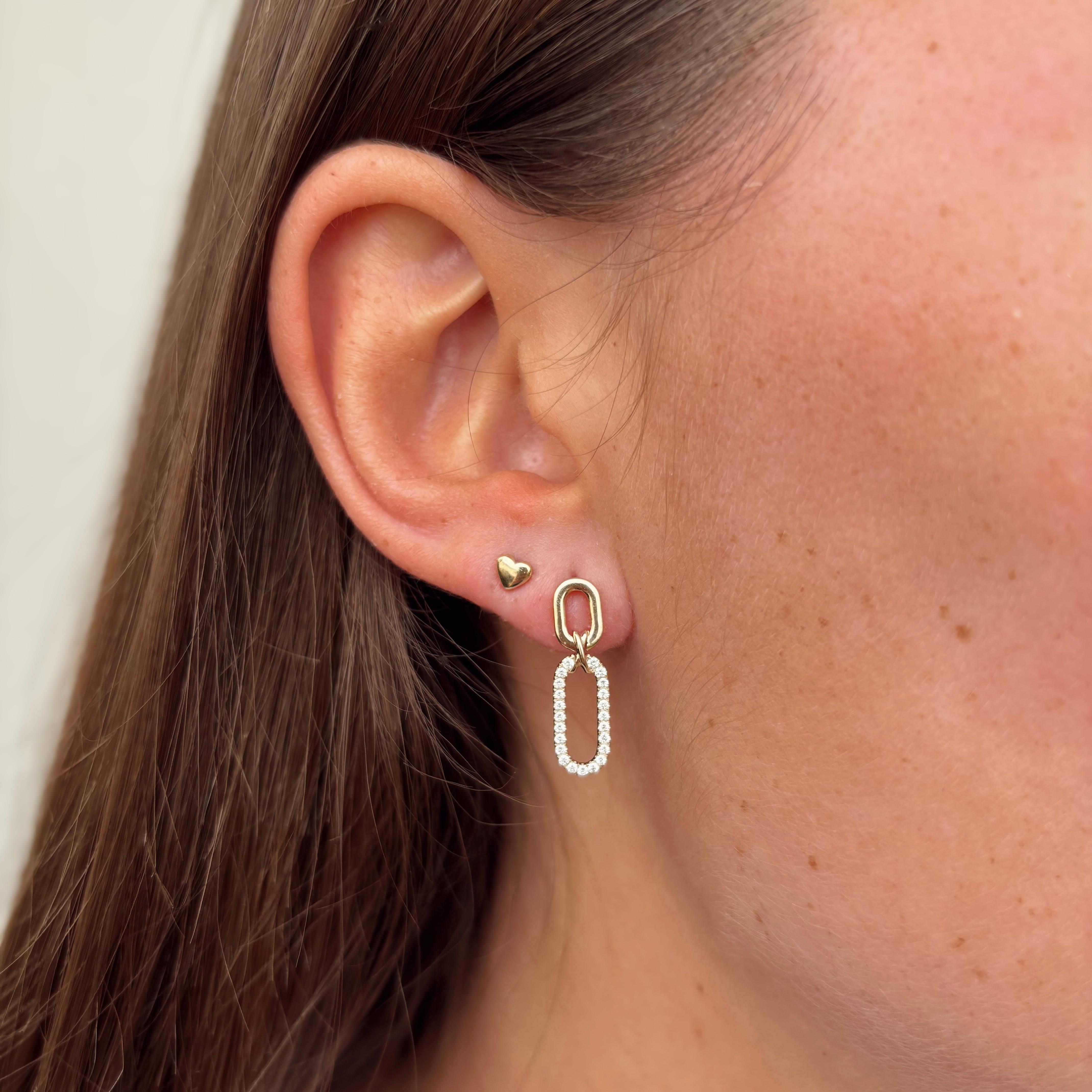 0.25ct TDW Diamond Paperclip Earrings in 9ct Yellow Gold
