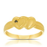 Children's Heart Polished Sapphire Ring in 9ct Yellow Gold