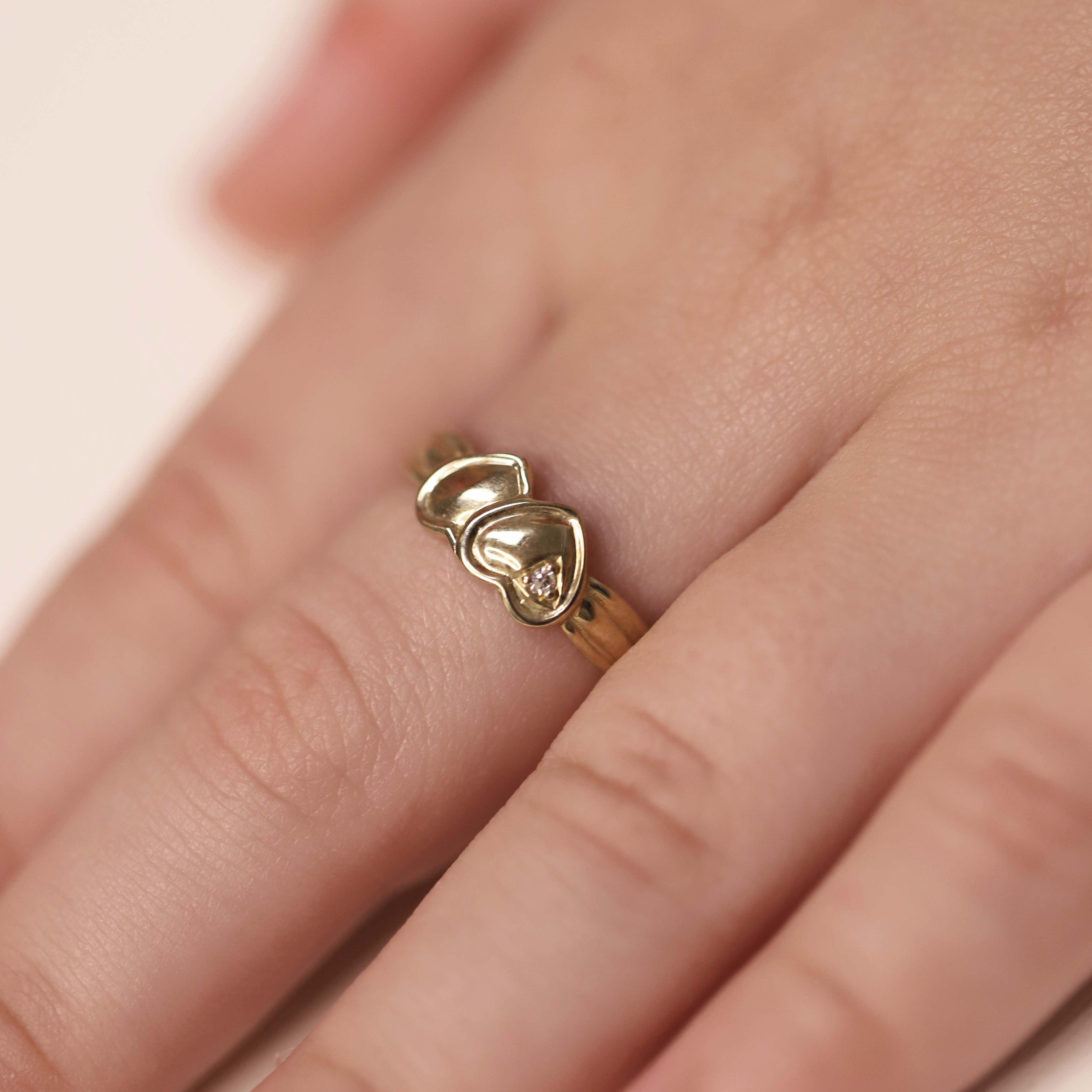 Children's Diamond Signet Ring in 9ct Yellow Gold