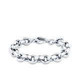 Hollow Chunky Medium Link Bracelet in Sterling Silver