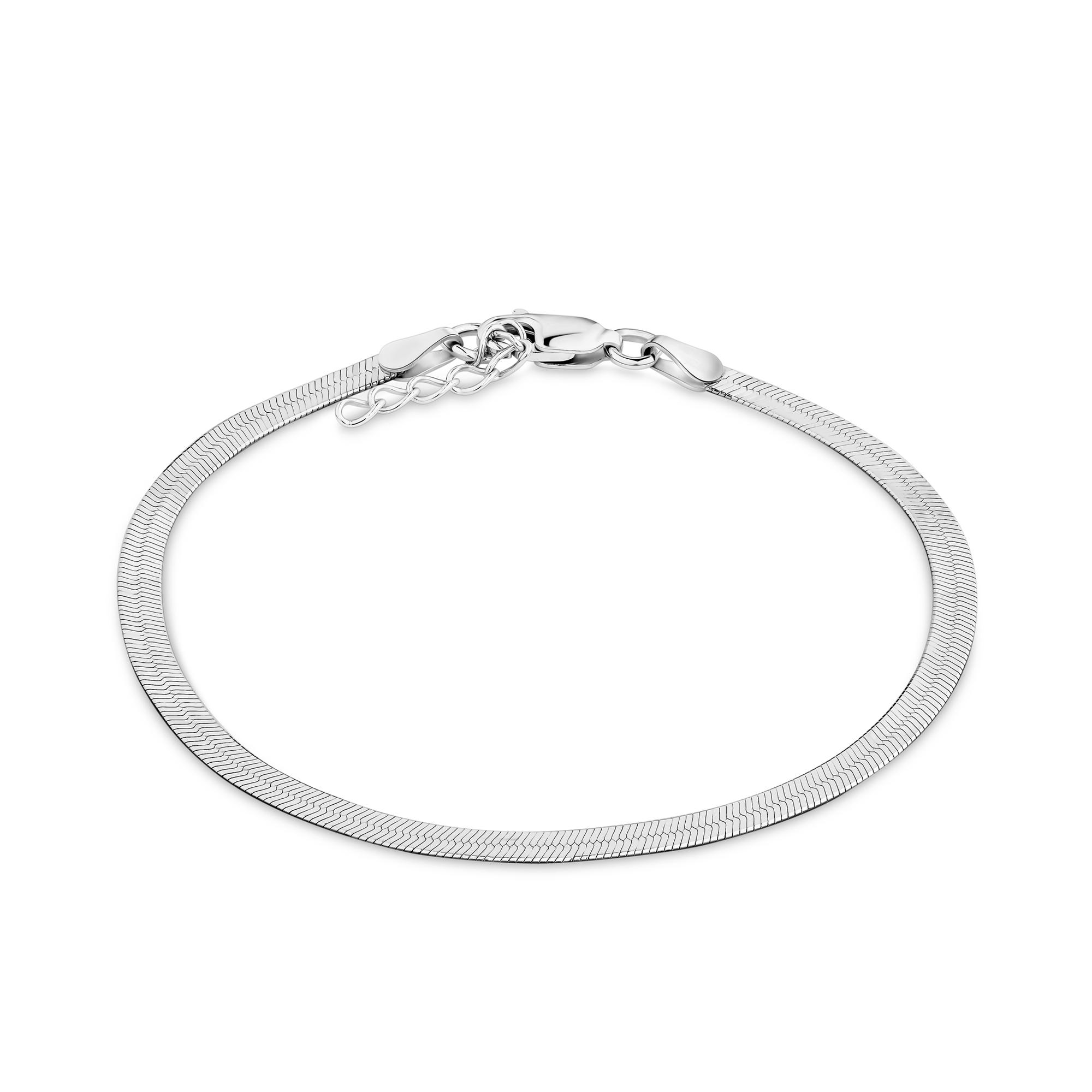 アクセサリー SILVER925 PLAIN HERRINGBONE BRACELET Sophisticated Silver Herringbone Chain Bracelet: Sterling Silver