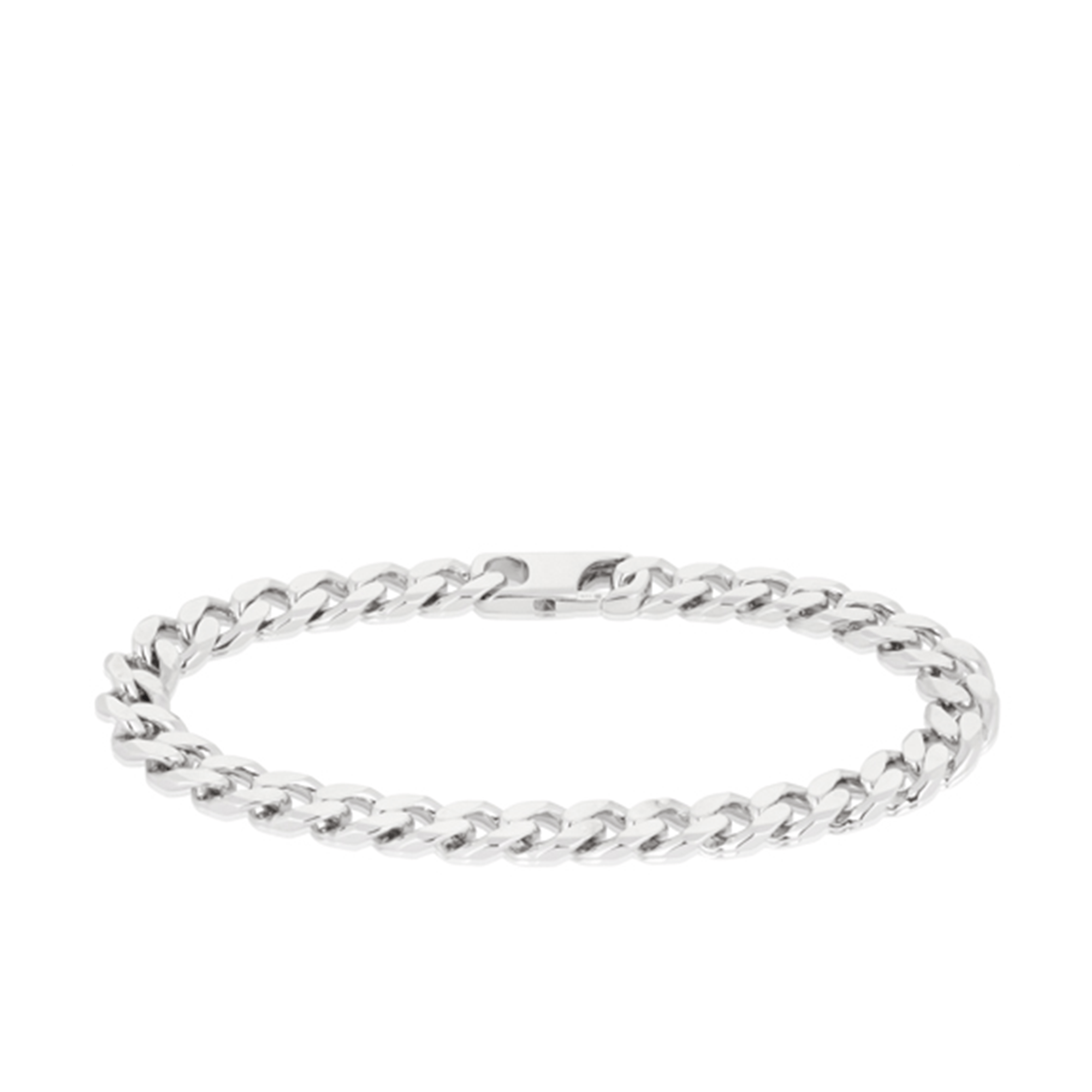Bevelled Bracelet in Sterling Silver Rhodium Plate