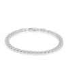 Solid Curb Link Bracelet Sterling Silver Rhodium Plate
