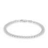 Solid Curb Link Bracelet Sterling Silver Rhodium Plate