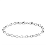 Solid Bevelled Bracelet in Sterling Silver Rhodium Plate