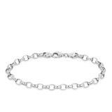 Solid Bevelled Bracelet in Sterling Silver Rhodium Plate