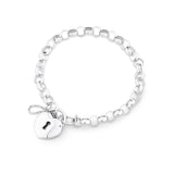 Heart Padlock Bracelet in Sterling Silver