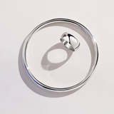 Round Bangle in Sterling Silver
