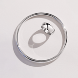 Round Bangle in Sterling Silver